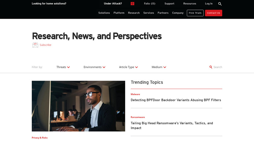 Trendmicro IoT Security Landing Page