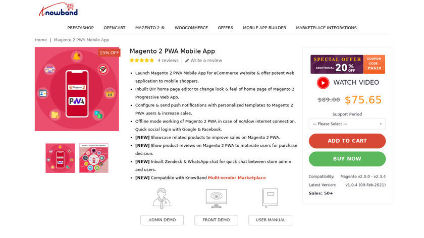 Magento 2 PWA Mobile App Landing Page