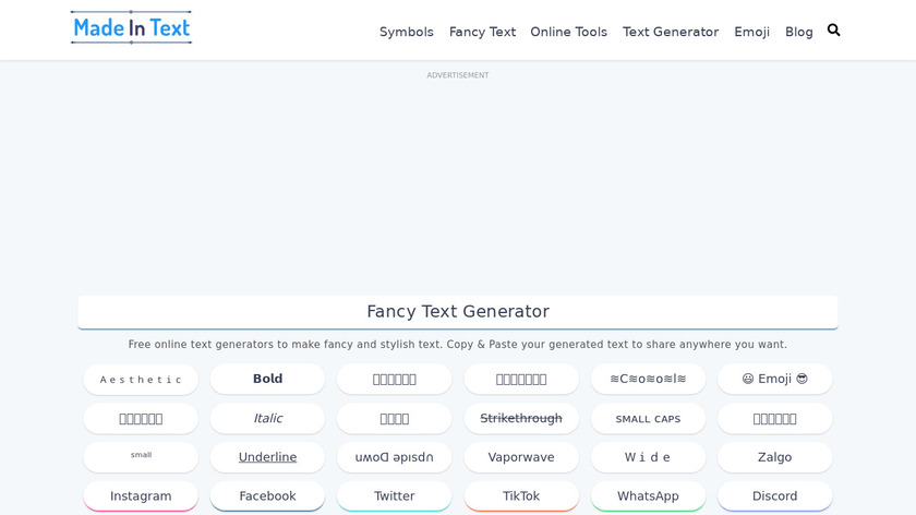 Made In Text Landing Page