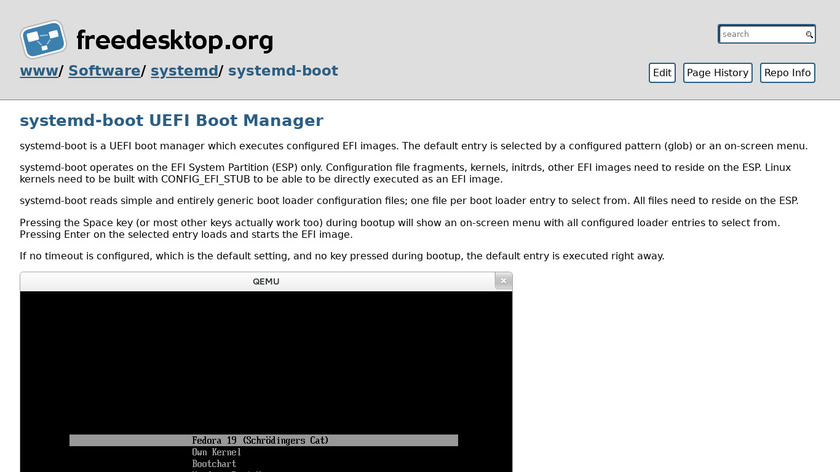 Systemd-Boot Landing Page