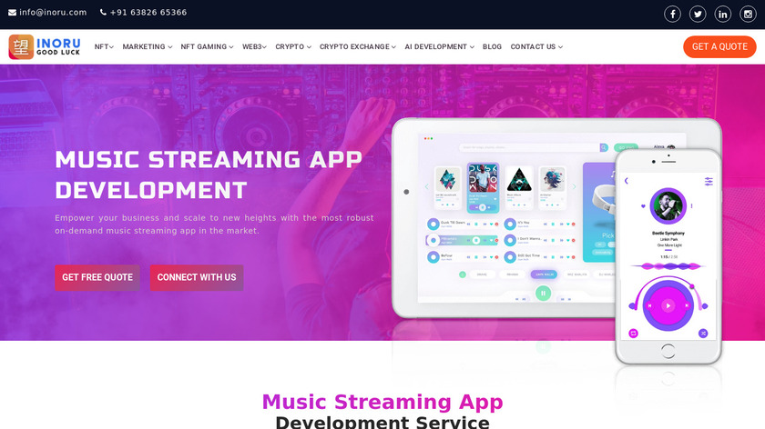 Music Streaming App Landing Page