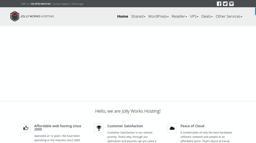 Jolly Works Hosting Landing Page