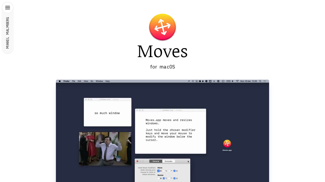 Moves for macOS Landing page