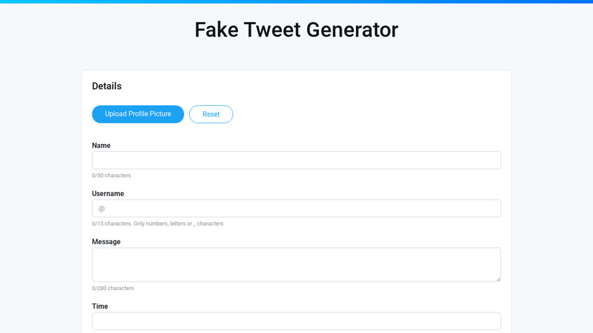 Fake Tweet Generator Landing Page