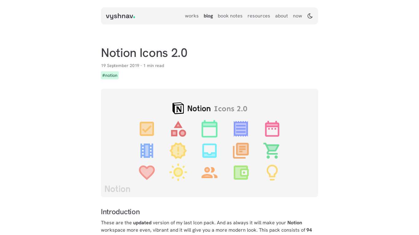 Notion Icons Landing page