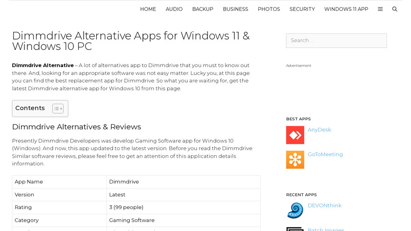DimmDrive Landing Page