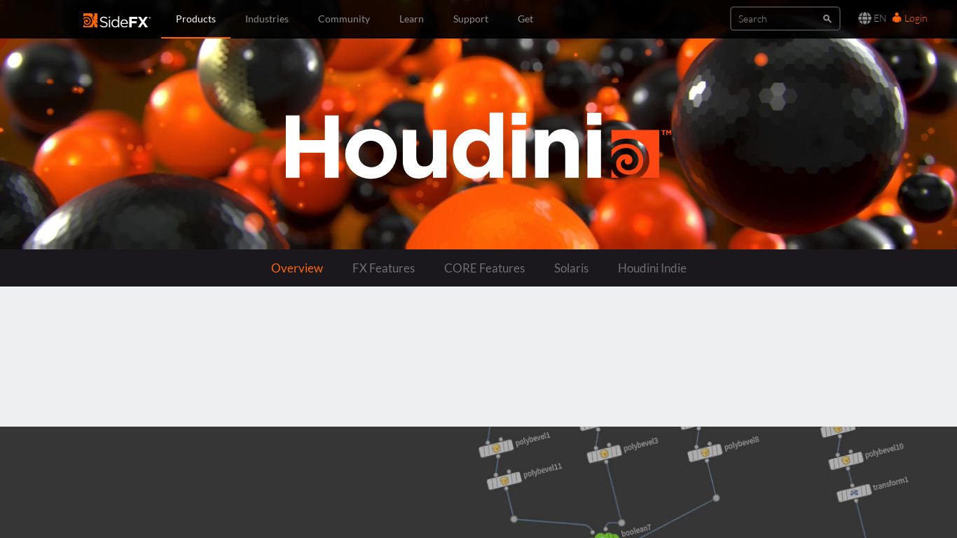 Houdini FX Landing page