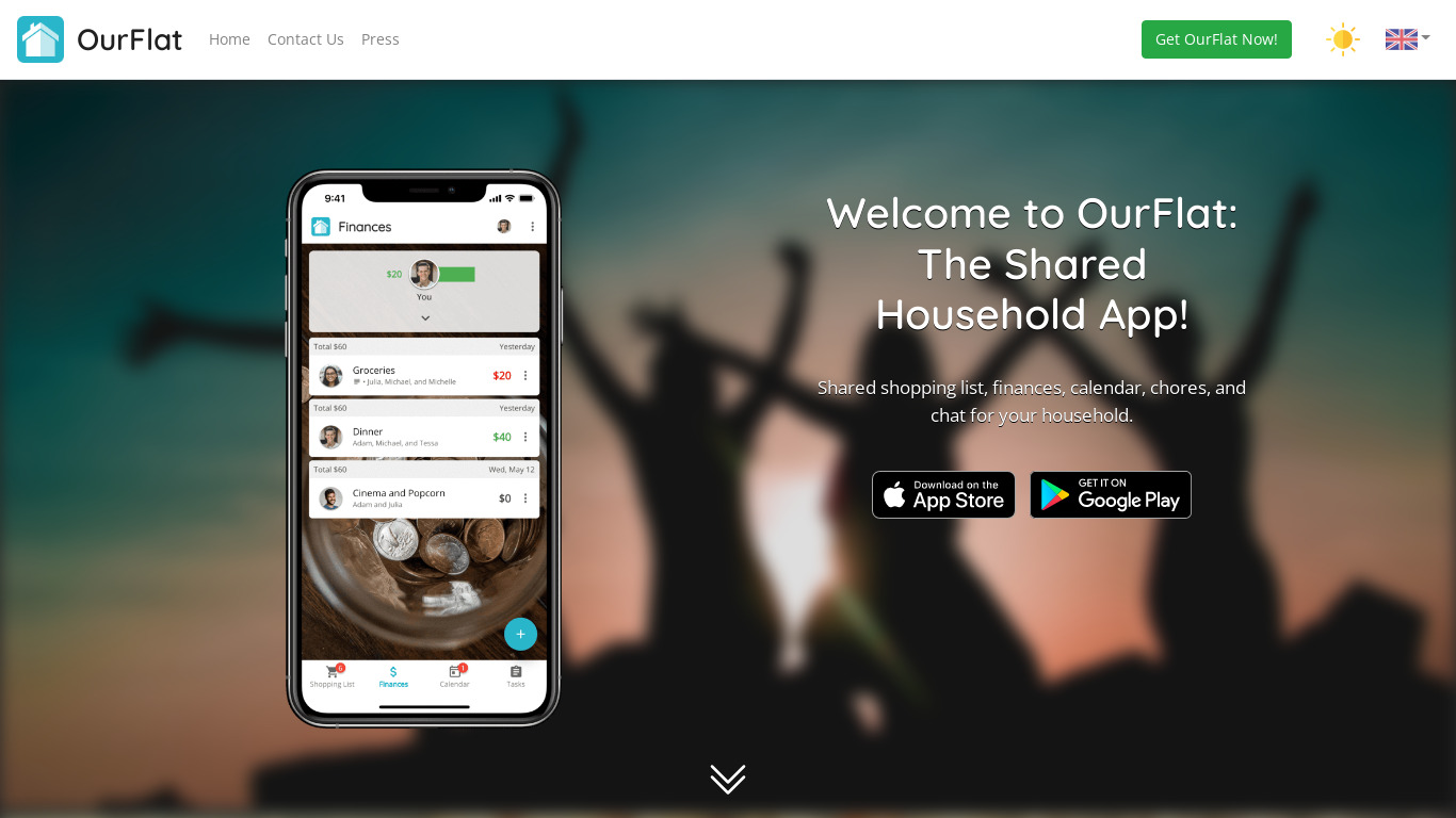 OurFlat Landing page