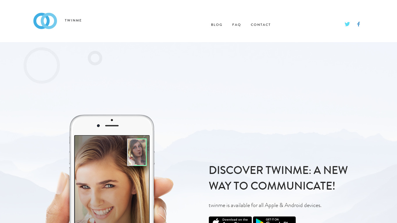 Twinme Landing page