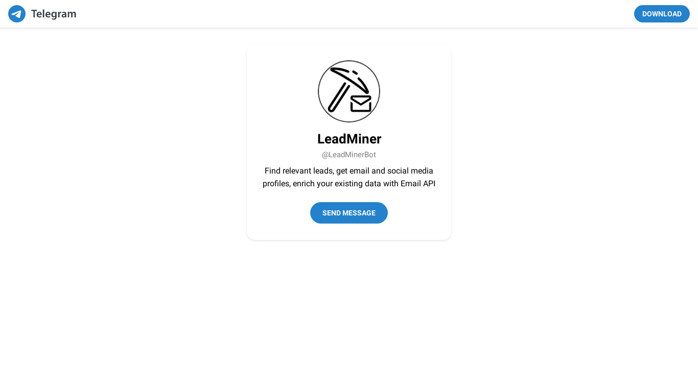 Lead Miner Landing page