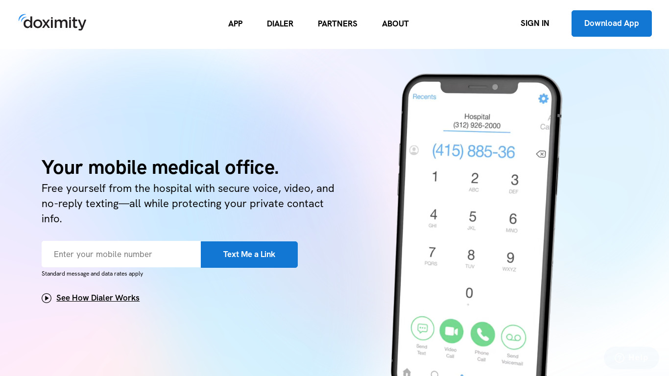 Doximity Dialer Video Landing page