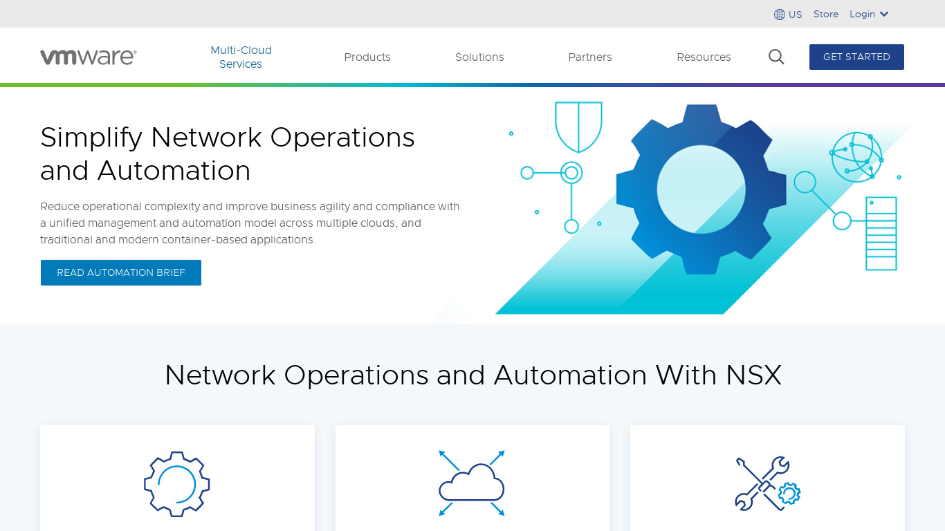 VMware Network Automation Solution Landing page