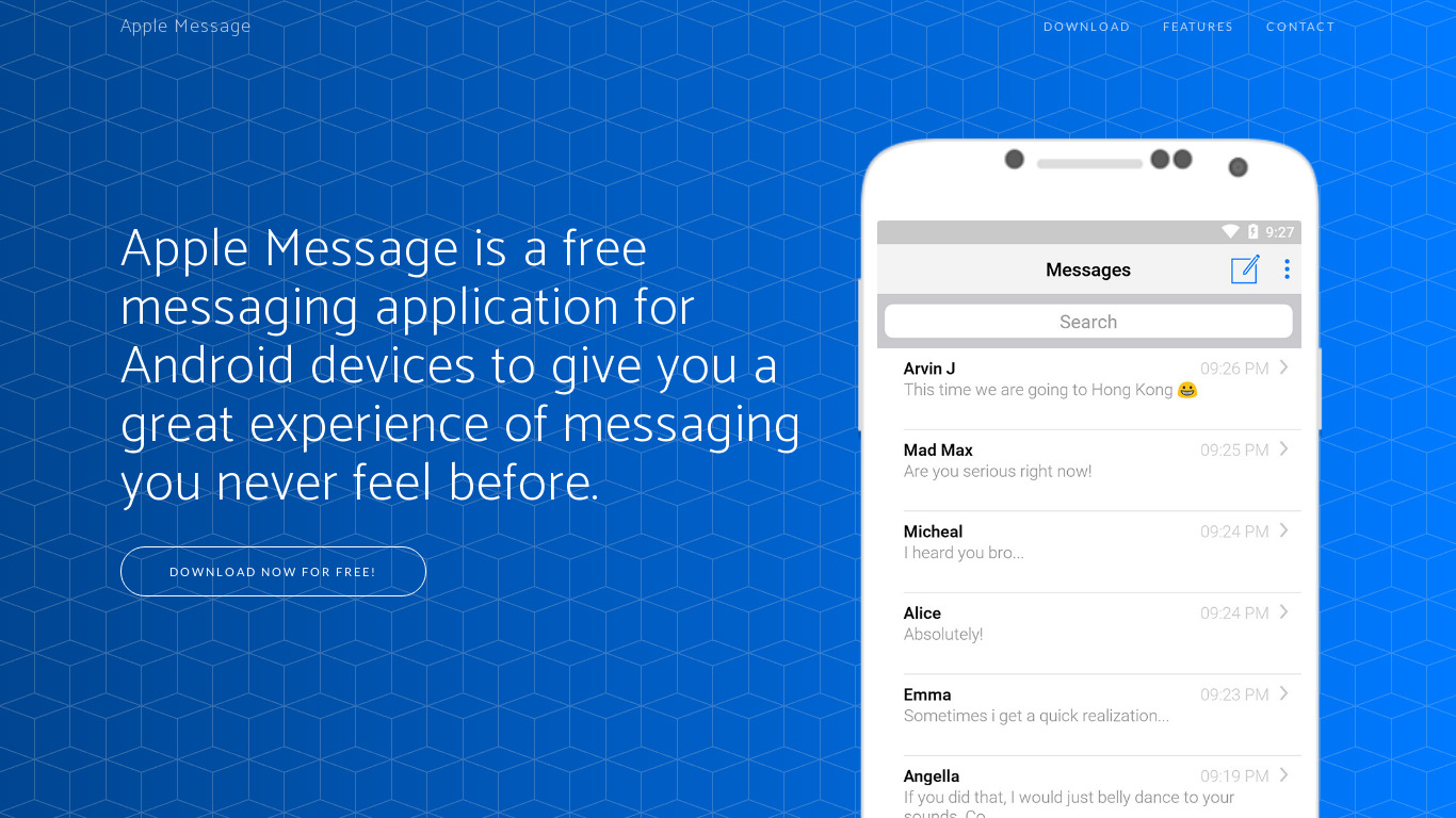 Apple Message Landing page