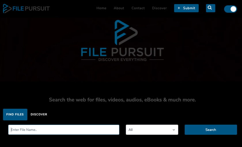 FilePursuit Landing Page