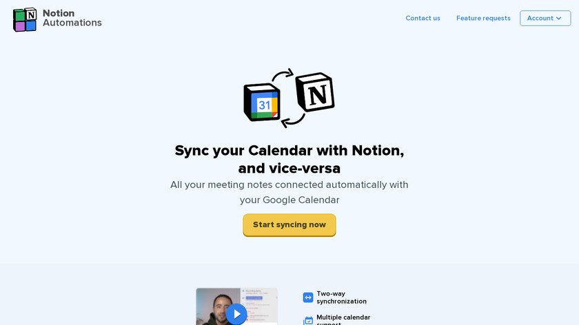 Notion Calendar Sync Landing Page