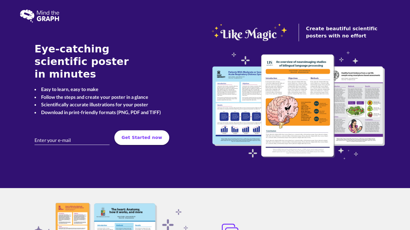 Mind the Graph Poster Maker Landing page