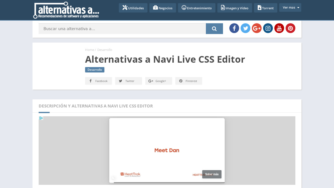 Navi Live CSS Editor Landing page