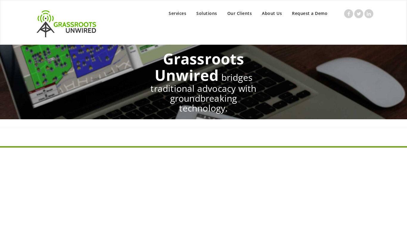 Grassroots Unwired Landing page