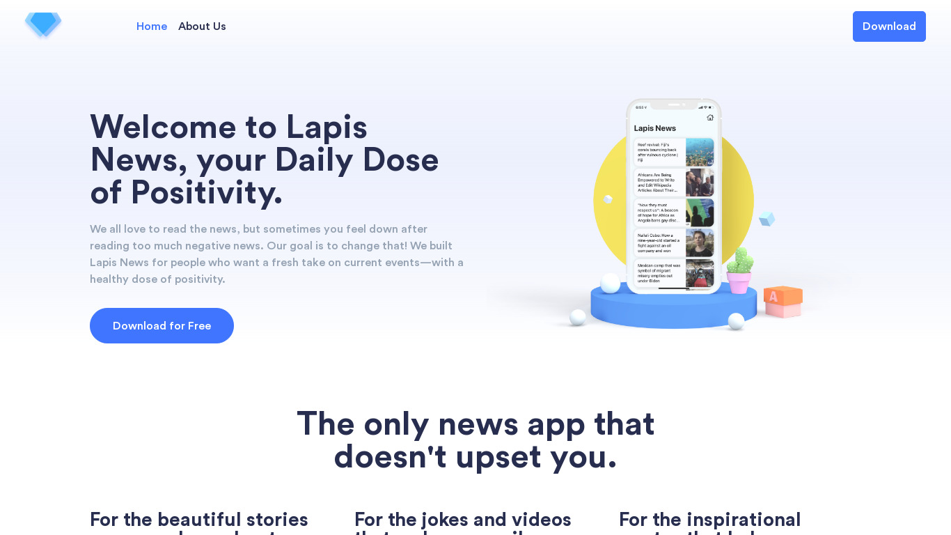 Lapis News Landing page