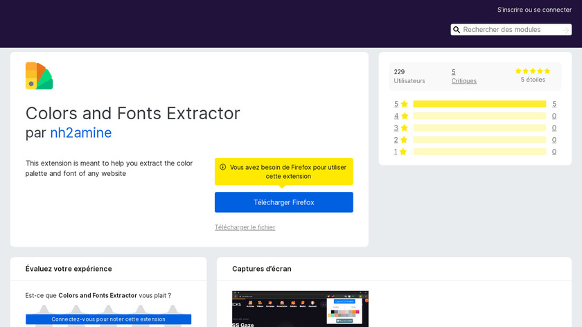 Colors and Fonts Extractor Landing Page