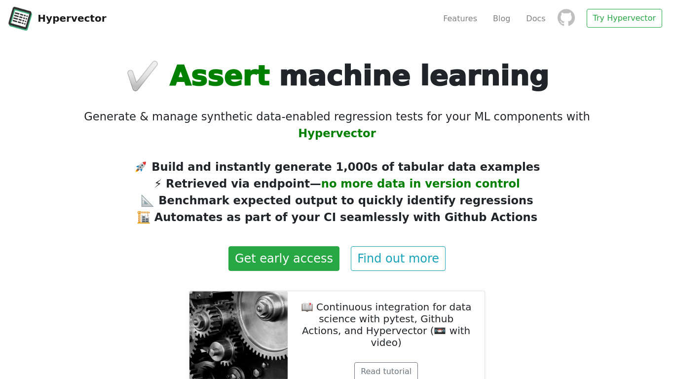 Hypervector Landing page