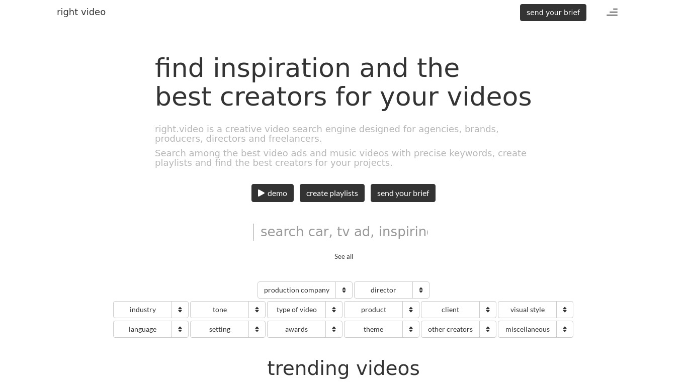 right.video Landing page