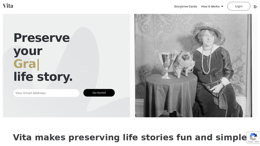 VitaLifeStory Landing Page