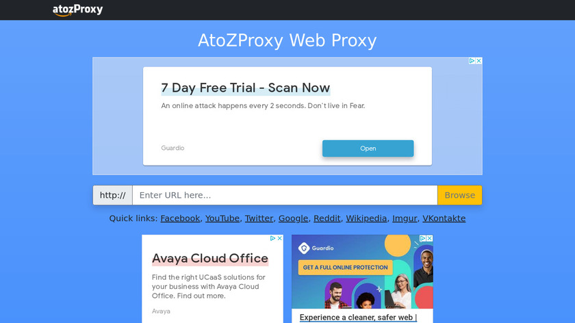 Atozproxy Landing Page