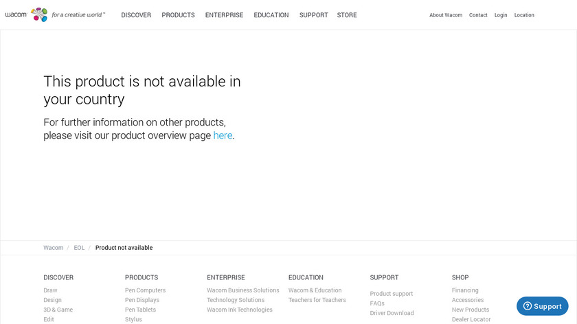 Wacom Bamboo Sketch Landing Page