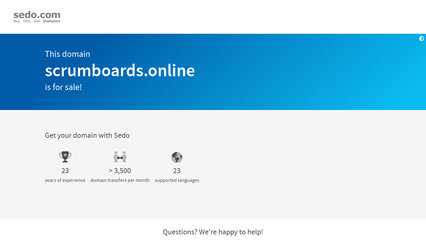 Online Scrum Board Landing page