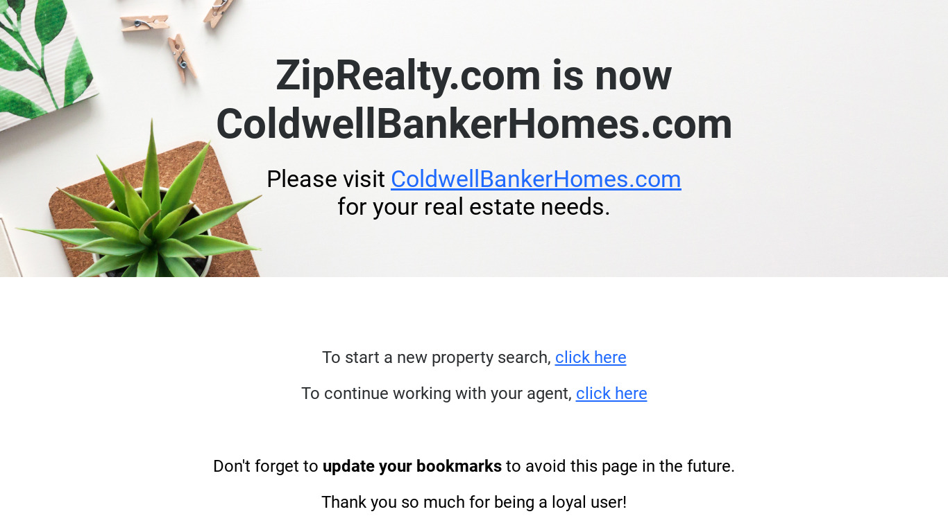 ZipRealty Landing page