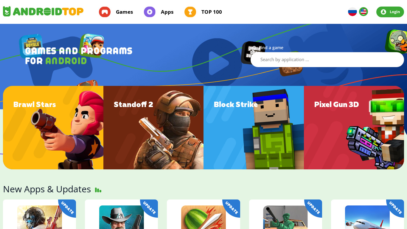 Androidtop Landing page