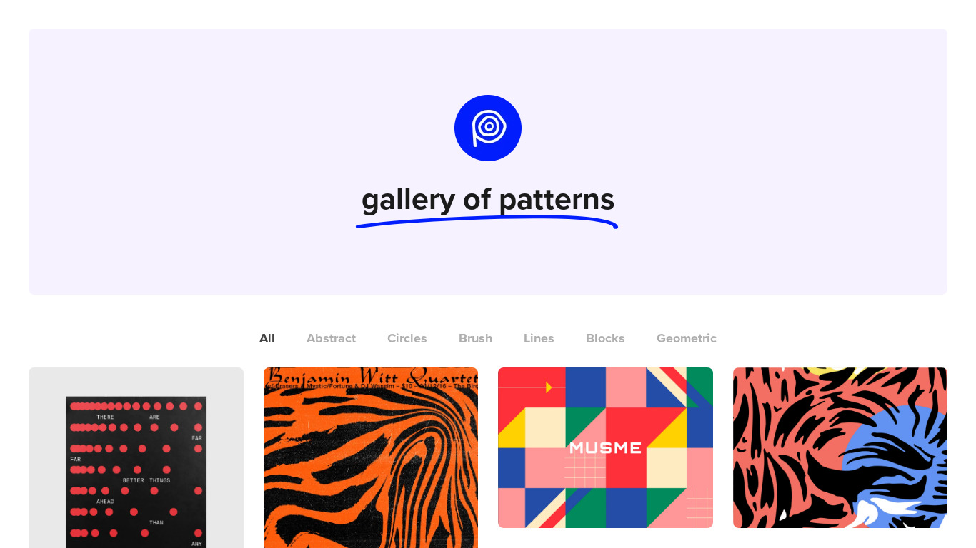 Pattern Collect Landing page