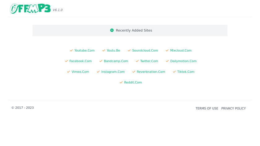 OFFMP3 Landing Page
