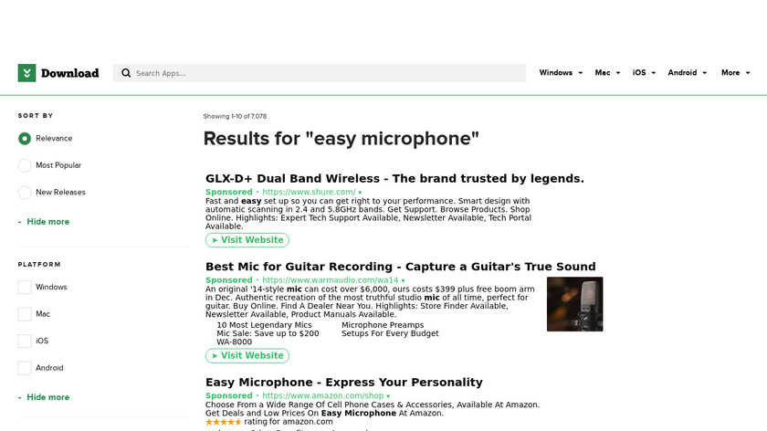 Easy Microphone Landing Page