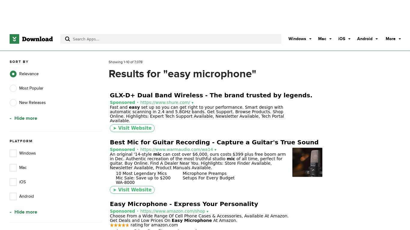 Easy Microphone Landing page