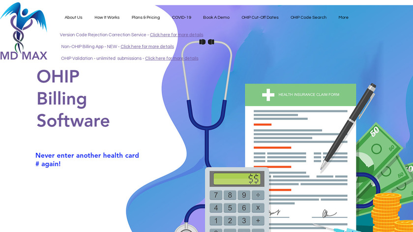 mdmax.ca OHIP Billing Landing Page