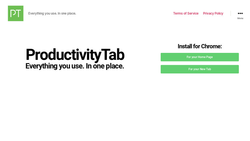 ProductivityTab Landing Page