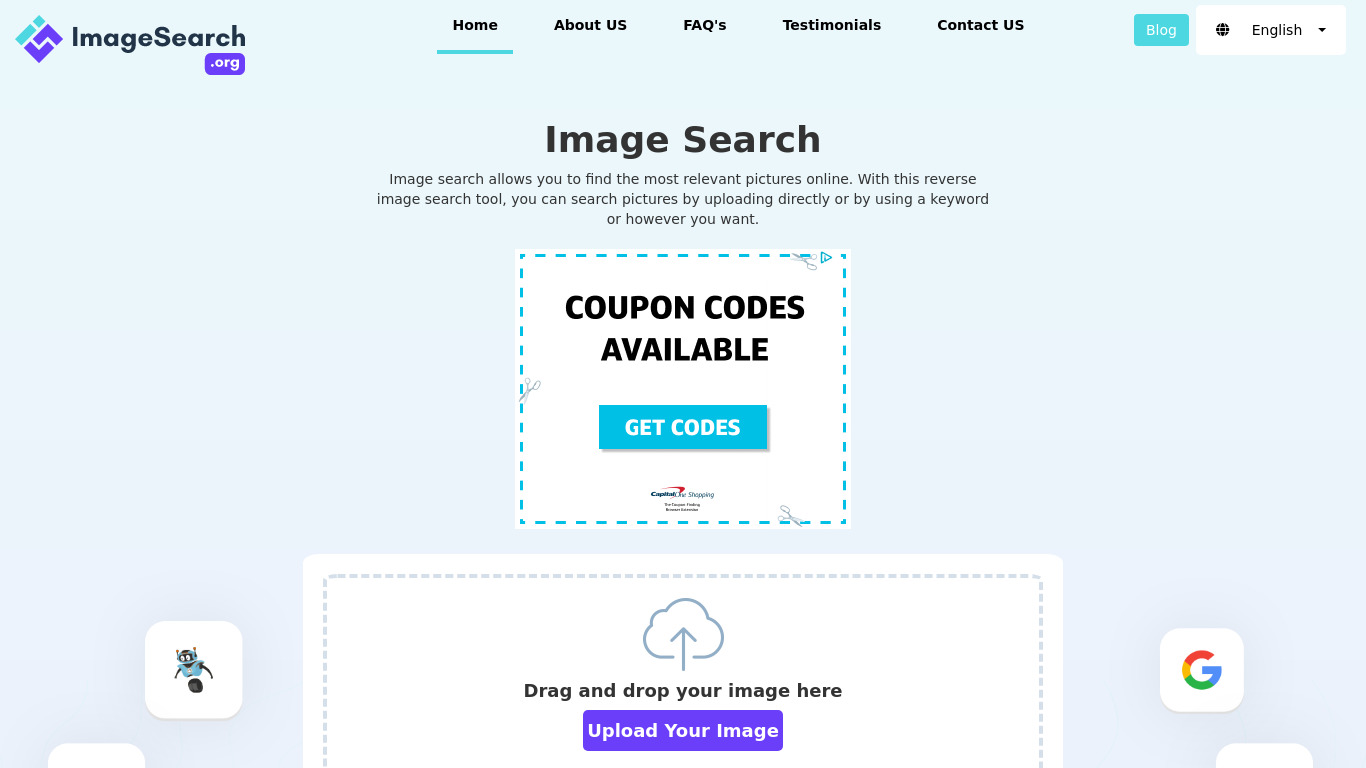 Image Search for Google Landing page