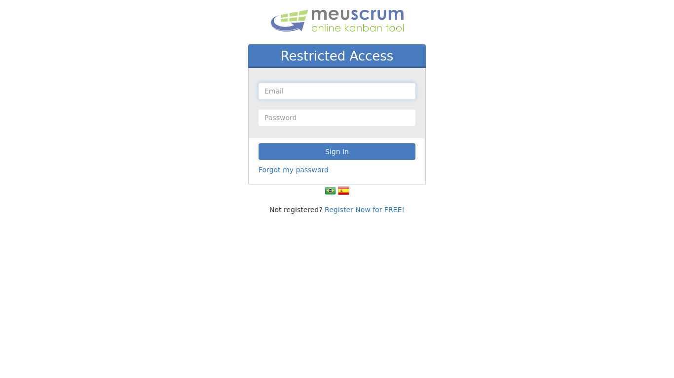 MeuScrum Landing page