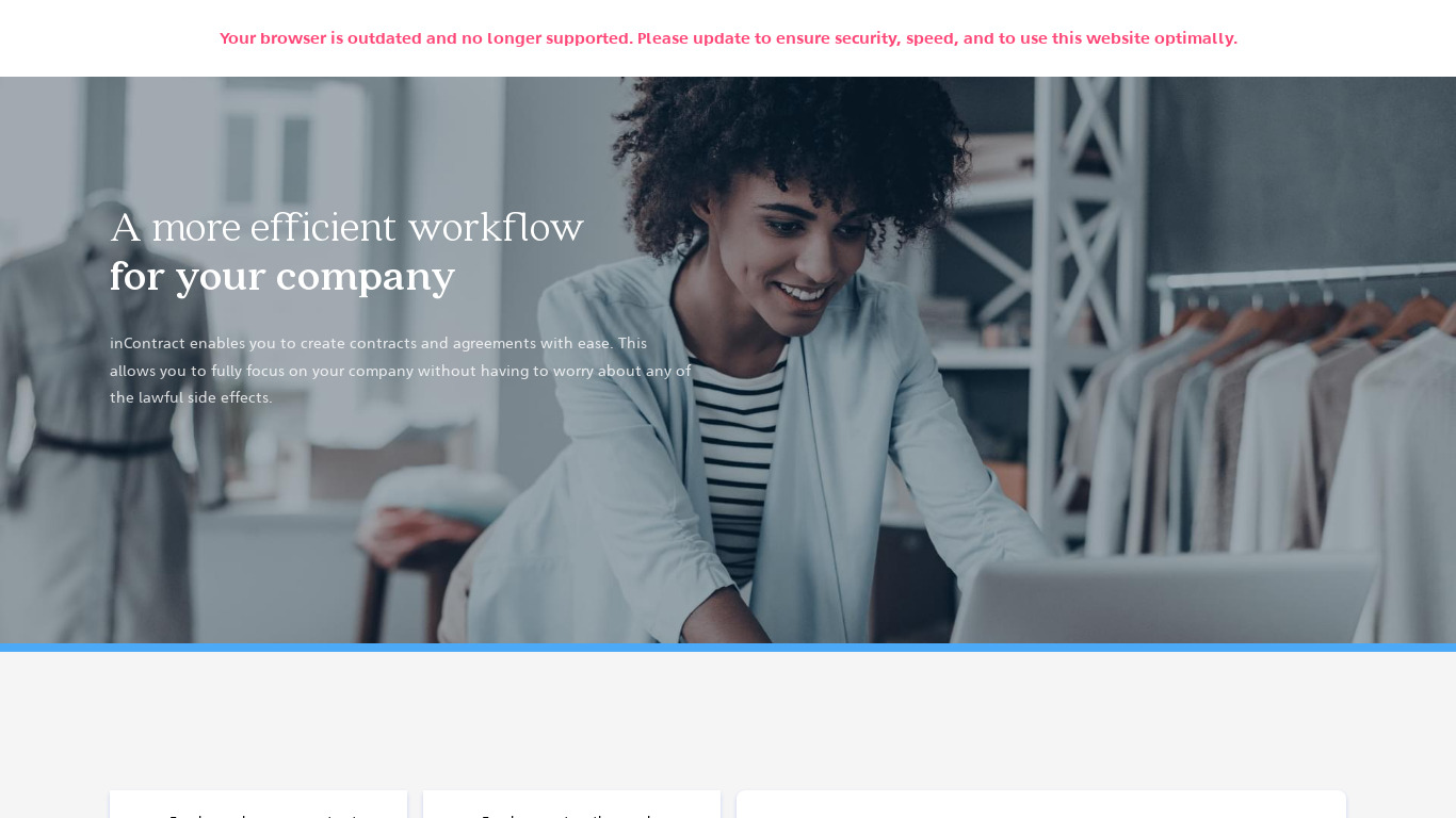 inContract Landing page