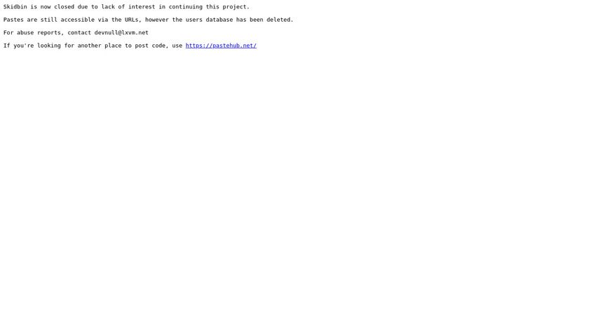 SkidBin.net Landing Page