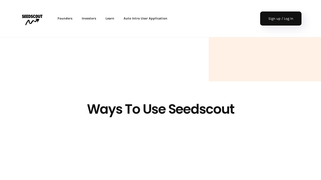 Seedscout Landing page