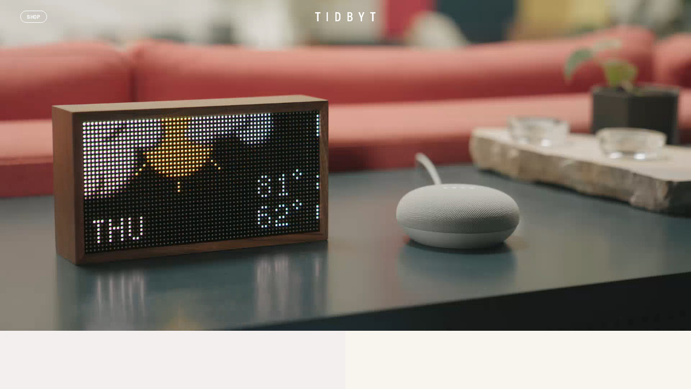 Tidbyt Landing page