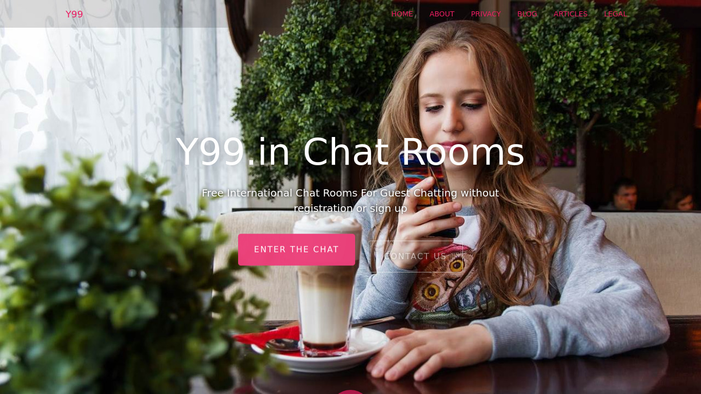 Y99 Chat Landing page