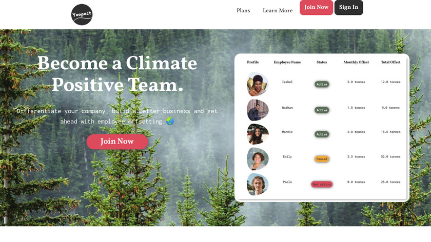 Yoopact Landing Page