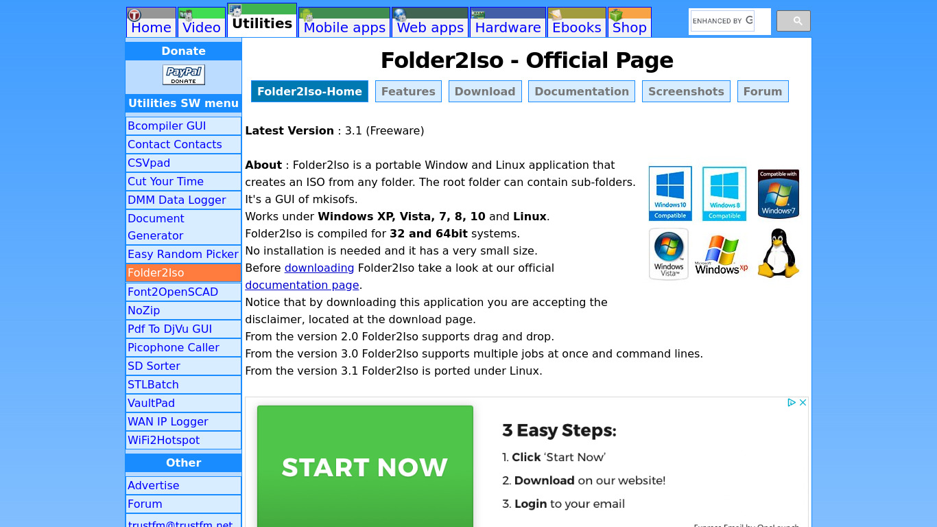 Folder2Iso Landing page