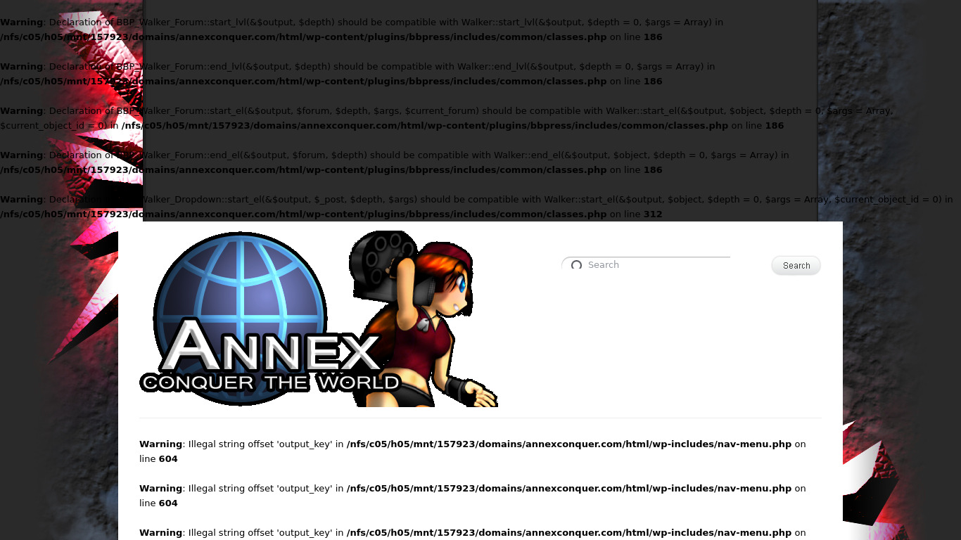 Annex: Conquer the World Landing page