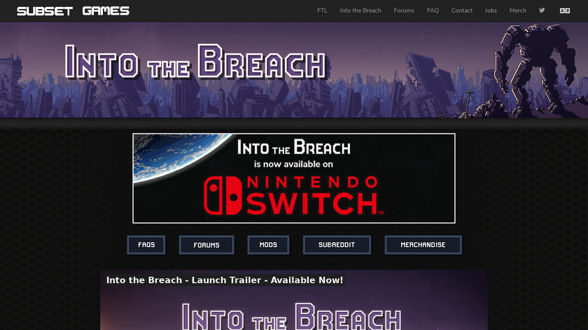 Into the Breach Landing Page