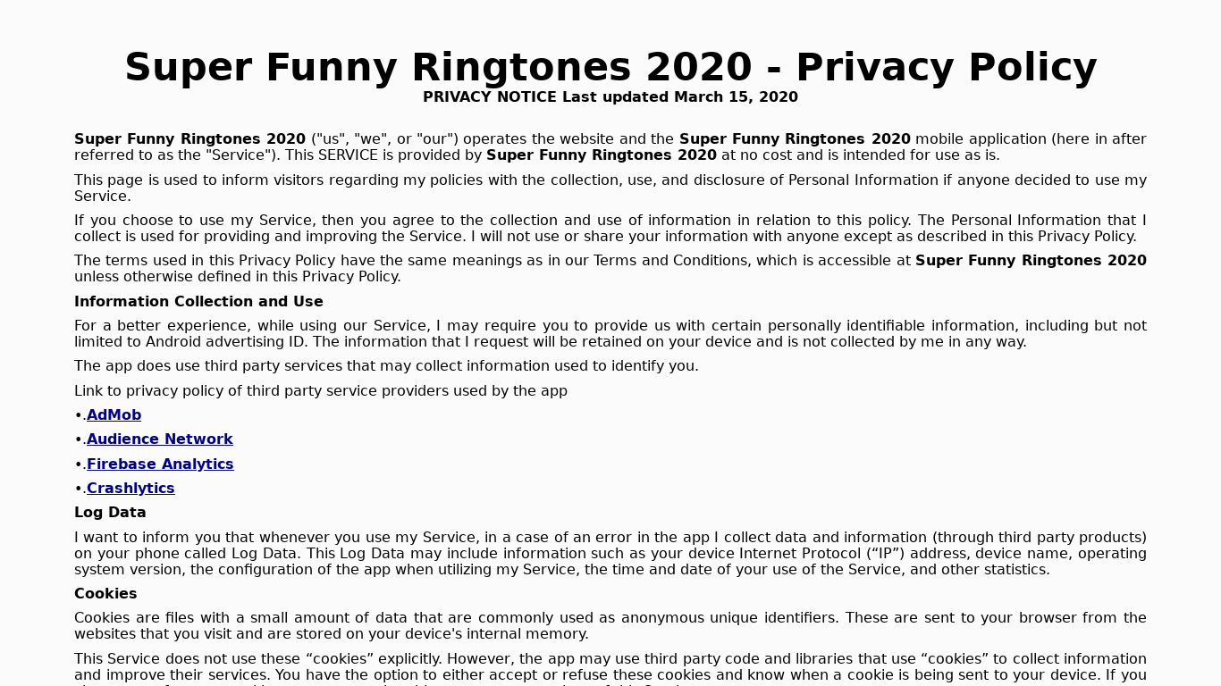 Super Funny Ringtones Free Landing page